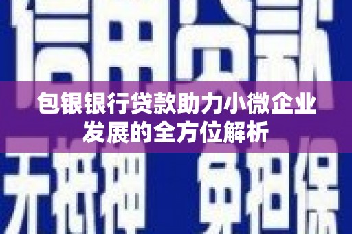 馆陶包银银行贷款助力小微企业发展的全方位解析 馆陶包银银行贷款助力小微企业发展的全方位解析