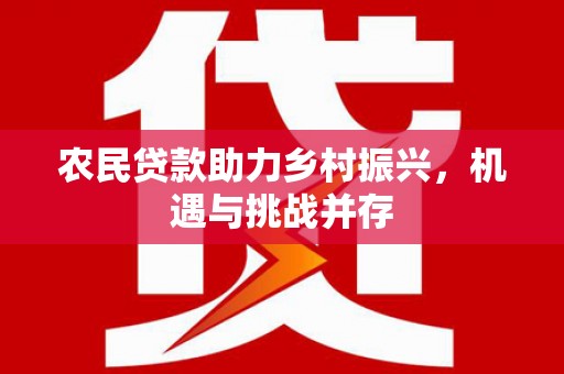 光泽农民贷款助力乡村振兴，机遇与挑战并存
