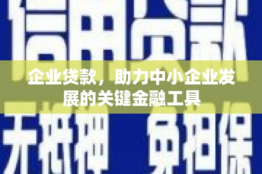 滦南企业贷款，助力中小企业发展的关键金融工具