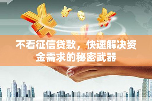 狮潭不看征信贷款，快速解决资金需求的秘密武器