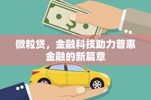 盐山微粒贷，金融科技助力普惠金融的新篇章