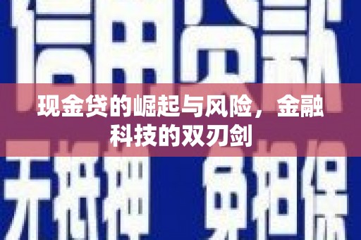 石嘴山现金贷的崛起与风险，金融科技的双刃剑